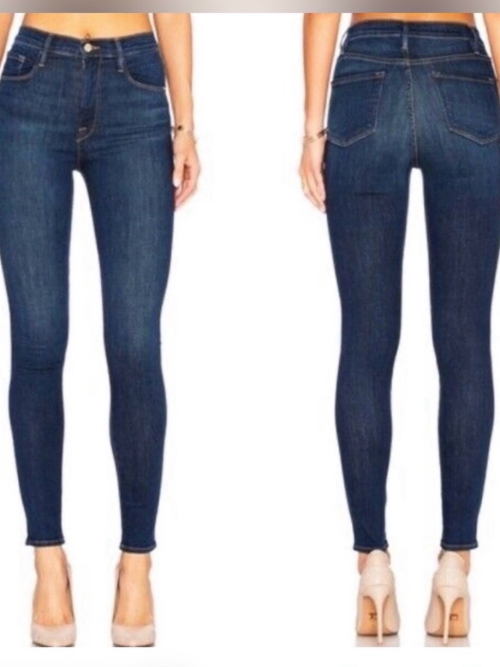 High-Rise Cigarette Jeans in Dark Blue
